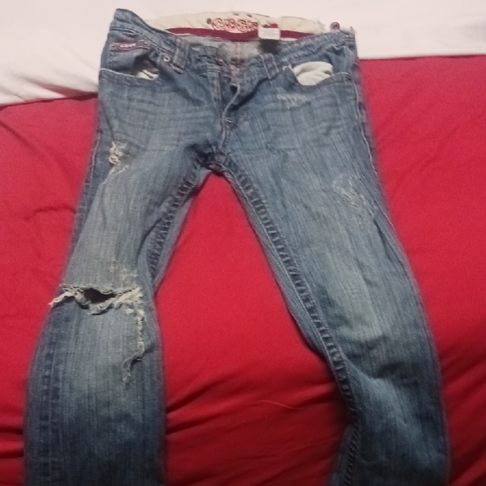 Stylish Blue Distressed Skinny Jeans